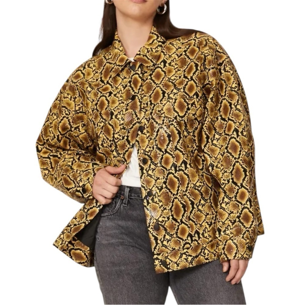 Good American Snake Faux Leather Jacket